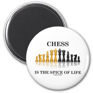 Chess Is The Spice Of Life (Reflective Chess Set) Magnet