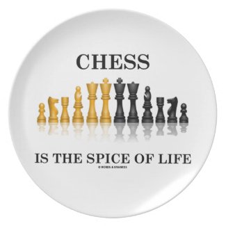 Chess Is The Spice Of Life (Reflective Chess Set) Dinner Plates