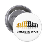 Chess Is War (Chess Attitude) Pinback Buttons