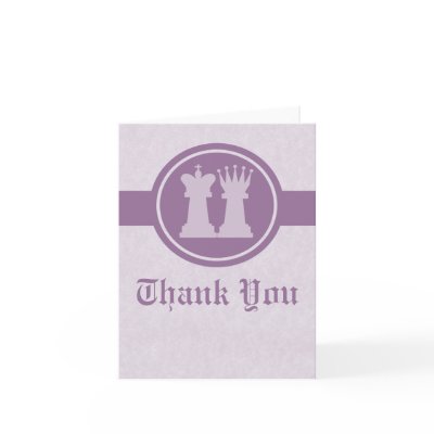 Chess King and Queen Thank You Card, Purple