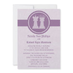 Chess King and Queen Wedding Invitation, Purple