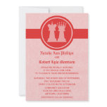 Chess King and Queen Wedding Invitation, Red
