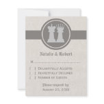 Chess King and Queen Wedding Response Card, Gray Custom Announcements