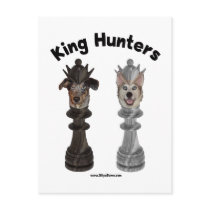 Chess King Hunters Dogs Postcards
