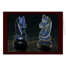 Chess Knights / Horses - Glowing Cards