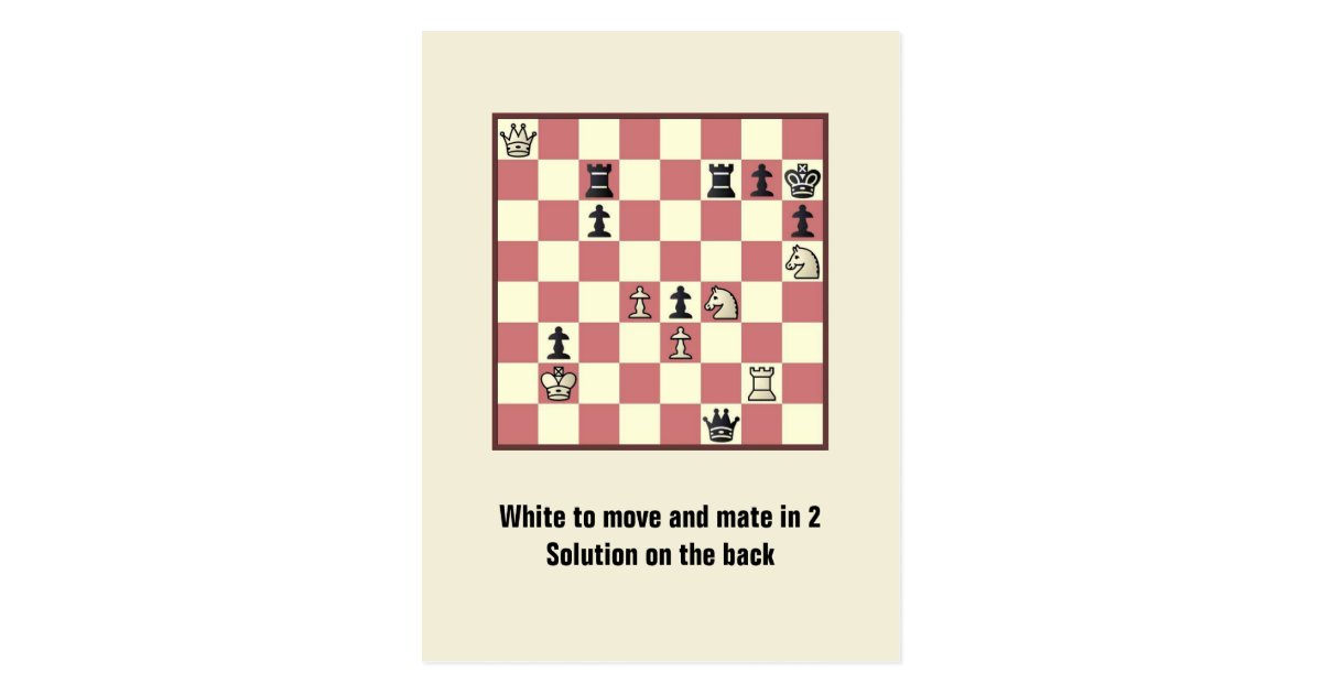 Chess Mate In 2 Puzzle 6 Postcard Zazzle