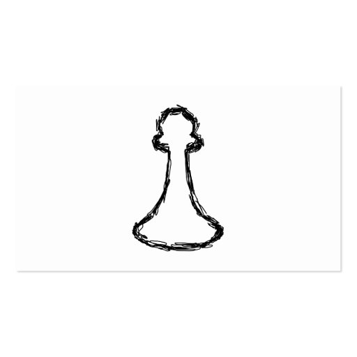 Chess Piece. Black Sketch. Business Card (front side)