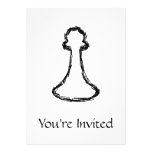 Chess Piece. Black Sketch. Invite