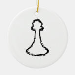 Chess Piece. Black Sketch. Ornaments