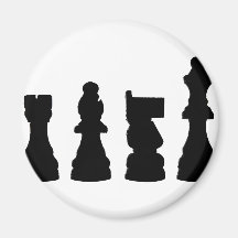 Chess piece silhouette design fridge magnets