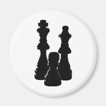 Chess Piece silhouette design Refrigerator Magnets