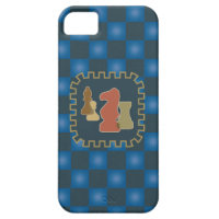 Chess Pieces Blue iPhone 5 Case