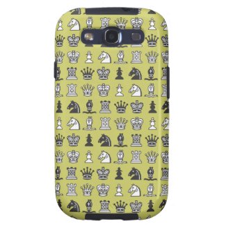 Chess Pieces in Rows Beige Samsung Galaxy S3 Case