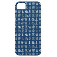 Chess Pieces in Rows Blue iPhone 5 Case