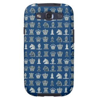 Chess Pieces in Rows Blue Samsung Galaxy S3 Case