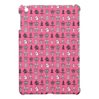 Chess Pieces in Rows Pink iPad Mini Case