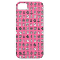 Chess Pieces in Rows Pink iPhone 5 Case