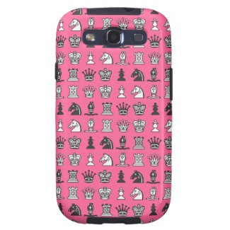 Chess Pieces in Rows Pink Samsung Galaxy S3 Case