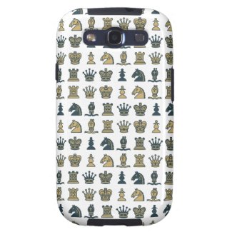 Chess Pieces in Rows White Samsung Galaxy S3 Case