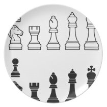 Chess pieces set party plates