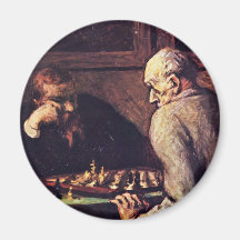 Chess Players By Daumier Honoré Refrigerator Magnets