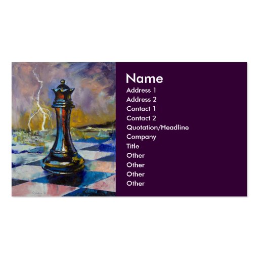 Chess Queen Business Card (front side)