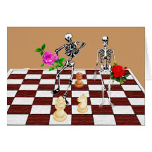 Chess Skeletons Greeting Cards