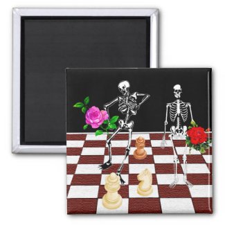 Chess Skeletons magnet