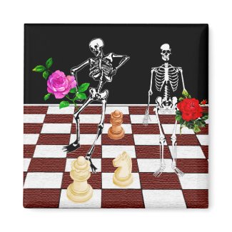 Chess Skeletons magnet