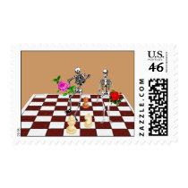 Chess Skeletons postage by orsobear Chess Skeletons postage