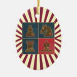 Chess Squares Oval Ornament
