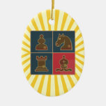 Chess Squares Oval Ornament