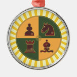 Chess Squares Premium Round Ornament