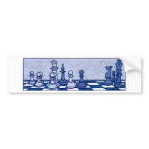 Chess Study in Blue Bumper Sticker