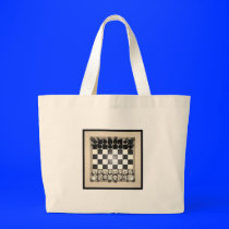 Chessboard and Chess Pieces: Canvas Bag