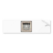 Chessboard and Chess Pieces: Bumper Sticker