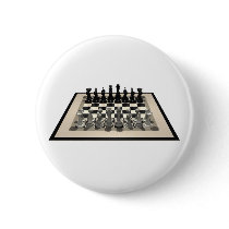 Chessboard and Chess Pieces: Pinback Buttons