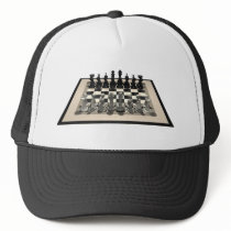 Chessboard and Chess Pieces: Trucker Hats