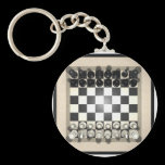 Chessboard and Chess Pieces: Key Chain