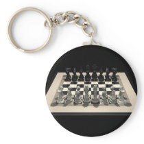 Chessboard and Chess Pieces: Keychain