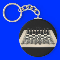Chessboard and Chess Pieces: Keychain