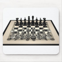 Chessboard and Chess Pieces: Mouse Pads