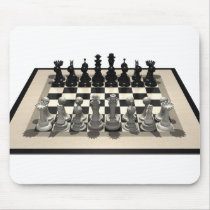 Chessboard and Chess Pieces: Mouse Pads