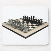 Chessboard and Chess Pieces: Mousepad