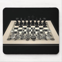 Chessboard and Chess Pieces: Mousepad