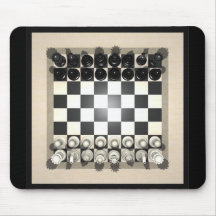 Chessboard and Chess Pieces: Mousepad