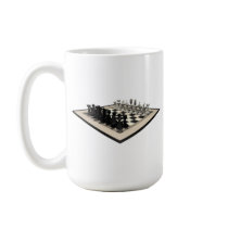 Chessboard and Chess Pieces: Coffee Mugs
