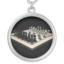 Chessboard and Chess Pieces: Necklace