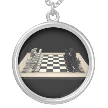 Chessboard and Chess Pieces: Necklace