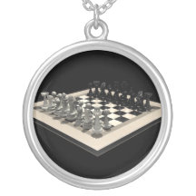 Chessboard and Chess Pieces: Necklace